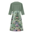 thumbnail image 4 of Frostluinai Savings Clearance Women's Summer Sun Dress Floral Print Flowy Irregular Hem Sleeveless Dress with Short Jacket 2 Piece Set Wedding Guest A-lien Dress, 4 of 5