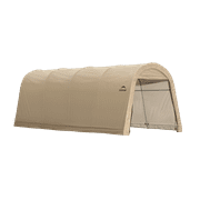ShelterLogic AutoShelter Instant Garage, 10 x 20 x 8 ft, Sandstone, Round Top
