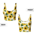 thumbnail image 5 of Haiem Sunflowers Pattern Womens Sports Bra - U Neck Padded Low Impact Yoga Bra Workout Crop Top Gym Moisture-Wicking Workout Vest -Small, 5 of 9