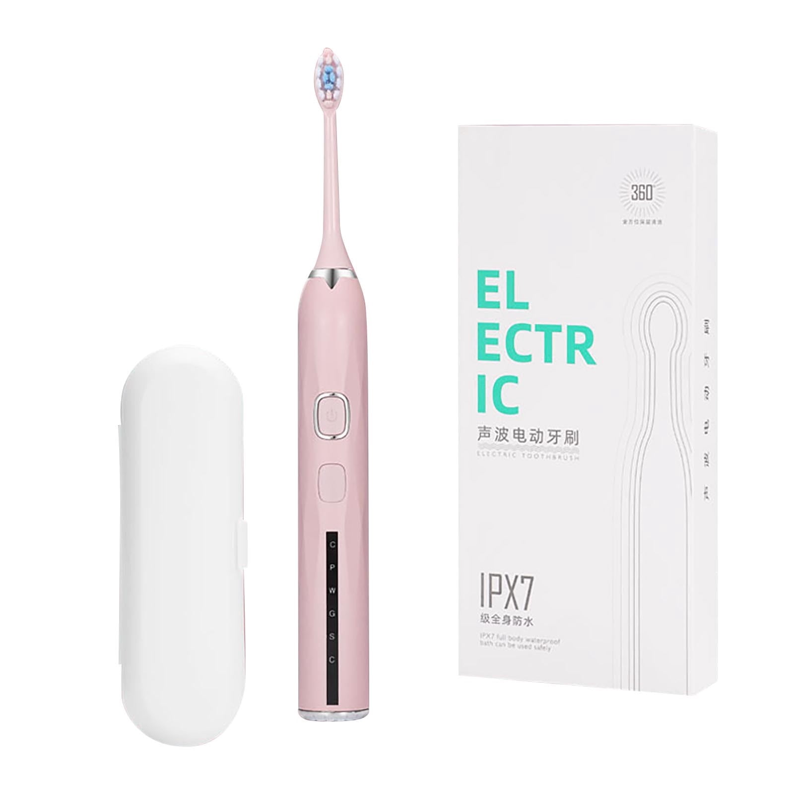 Electric Toothbrush 15 Speed Settings Ultrasonic Cleaning Soft Bristles Rechargeable Automatic Smart Brush with 6 Replacement Heads for Adult Home Dental Care