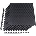 thumbnail image 1 of BalanceFrom 6-Pack 24”x24” Interlocking Foam Puzzle Exercise Mat, 1” Thick, Black, 1 of 5