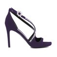 thumbnail image 2 of XYD Women Open Toe Teardrop Rhinestone Studded Sandals Cross Strap Stiletto High Heels Sexy Cocktail Party Date Shoes Size 7 Purple, 2 of 4