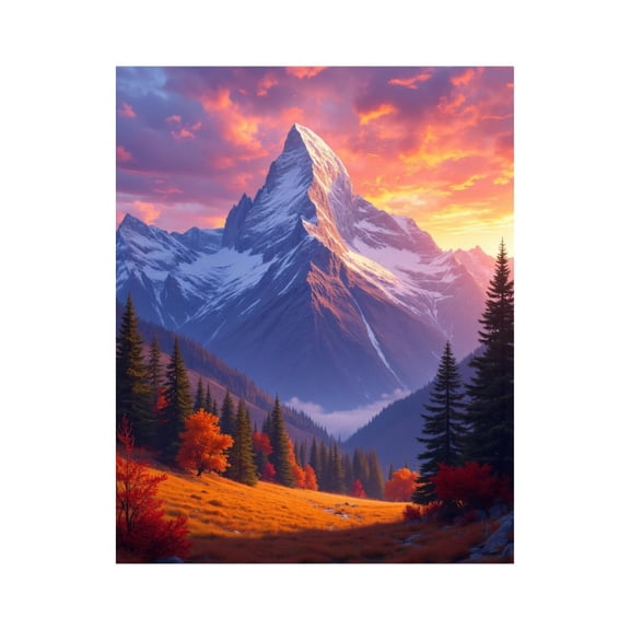 Paint by Numbers Kit for Adults, Mountain Sunrise Autumn Landscape Paint by Numbers, Easy Paint by Numbers Kit for Adults Beginner, DIY Adult Paint by Number Kits on Canvas, Home Decor