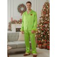 thumbnail image 5 of Christmas Pajamas for Family Green Satin Silk Button Down Shirts Pant Jammies Matching Pjs Outfits, 5 of 8