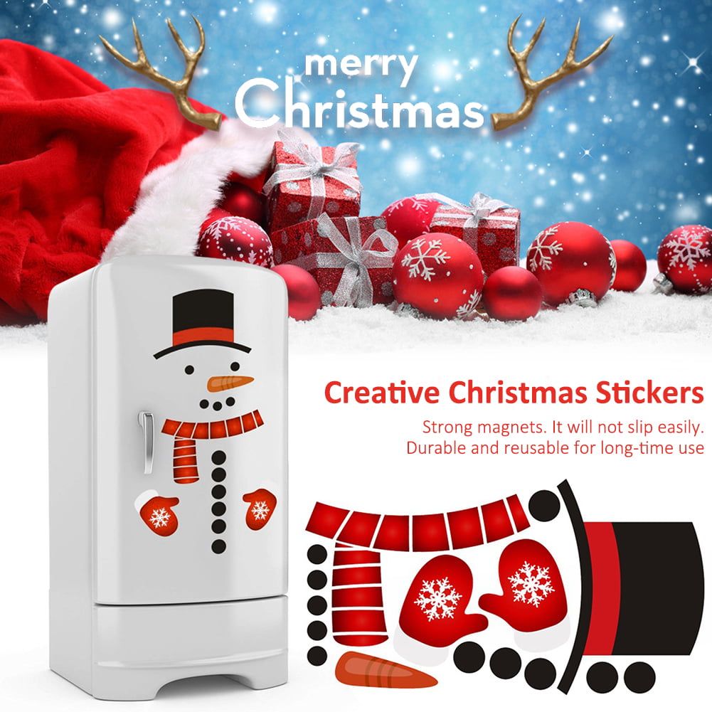 Zonon 27 Pieces Christmas Refrigerator Magnet Snowman Magnet Decoration Cute Xmas Magnet Stickers Holiday Magnet Sets for Christmas Fridge Metal Door Office Cabinets Decoration