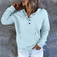 thumbnail image 4 of Ecqkame Hoodies for Women Trendy Loose Casual Solid Color Long Sleeve Pullover Sweatshirt Women's Hoodie Light Blue XL on Clearance, 4 of 7