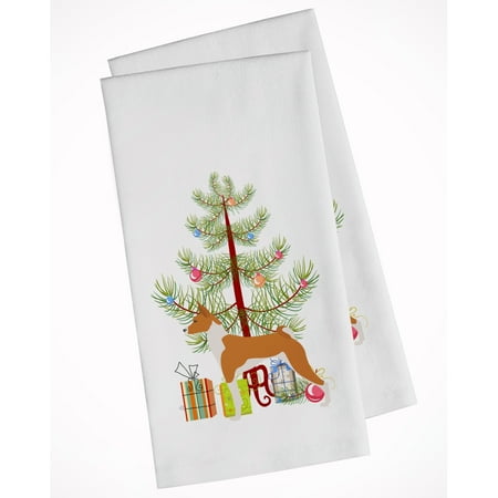 

Carolines Treasures BB2992WTKT Basenji Merry Christmas Tree White Kitchen Towel Set of 2 19 X 25 multicolor