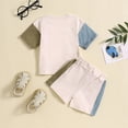 thumbnail image 4 of kpoplk Baby Boy Summer Clothes 12 Months 2 Piece Set Short Sleeve Stripe Tee Pocket Shorts Outfit(BW1,12-18 M), 4 of 8