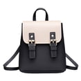 thumbnail image 2 of Mini Bolsos Hombro Cuero PU para Mujer Mochila Con Solapa Bolsos Escolares para Mujer (negro), 2 of 8