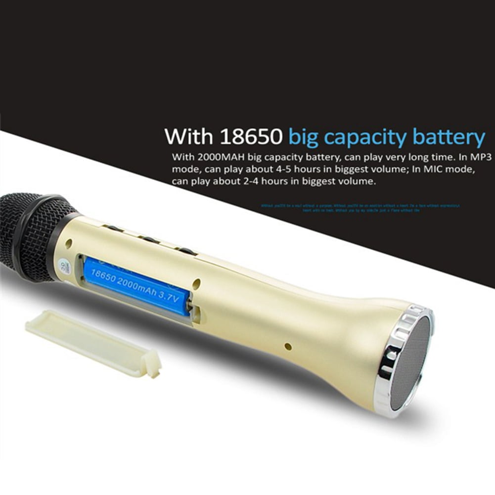 Deyuer 3 in 1 Wireless Karaoke Bluetooth-compatible Speaker Handheld Singing Recording Microphone