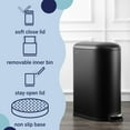thumbnail image 4 of happimess HPM1009B Roland Mini 2.6-Gallon Step-Open Trash Can with Soft-Close Lid, Modern, Minimalistic, Fingerprint Proof for Home, Kitchen, Laundry Room, Office, Bedroom, Ba, 4 of 6