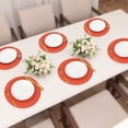 thumbnail image 2 of REGALWOVEN Placemats Set of 6 Faux Leather Placemats for Kitchen Dining Table Decor Washable Heat Resistant Table Placemats Wipeable Table Mat Orange 15*15in, 2 of 7