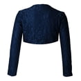 thumbnail image 2 of Alvivi Kids Girls Long Sleeve Open Front Lace Bolero Shrug Cardigan Flower Dress Cover Up Navy Blue 12, 2 of 5