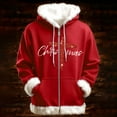 thumbnail image 2 of Telankuip Christmas Hoodies for Men Fuzzy Trim Zip up Drawstring Hooded Sweatshirts Christian Faith Long Sleeve Full Zipper Pullovers Oversized Xmas Holiday Tops Red XXL, 2 of 3