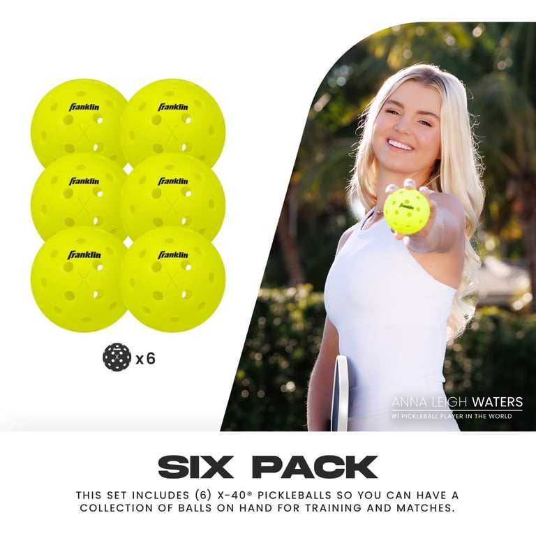 Franklin Sports X-40 Outdoor Pickleballs, Yellow, 6pk - Walmart.com