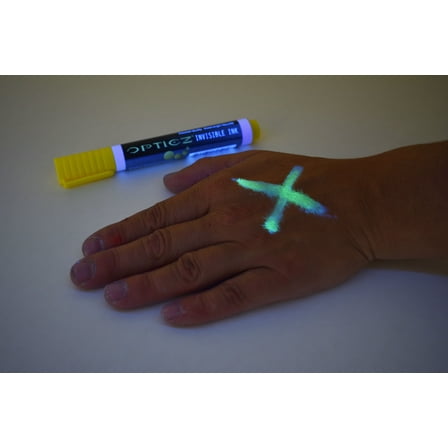 Opticz UV Blacklight Reactive Large Tip Invisible Ink Marker, Yellow
