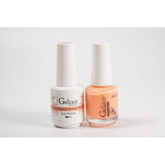 Gelixir Nail Polish Gel  Matching Lacquer Outrageous Orange 1 PK #055