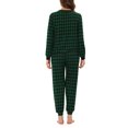 thumbnail image 3 of INSPIRE CHIC Women's Sleepwear Lounge Soft Round Neck Winter Plaid Pajamas Sets S Green, 3 of 4