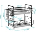 thumbnail image 6 of Auledio 2 Tier Dish Storage Rack with Utensil Holder Organizer for Kitchen Countertop in Black, 6 of 7