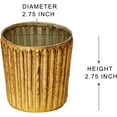thumbnail image 5 of Modern Ribbed Amber Glass Votive Holder - 2.75" Tall, Set of 6, 5 of 9