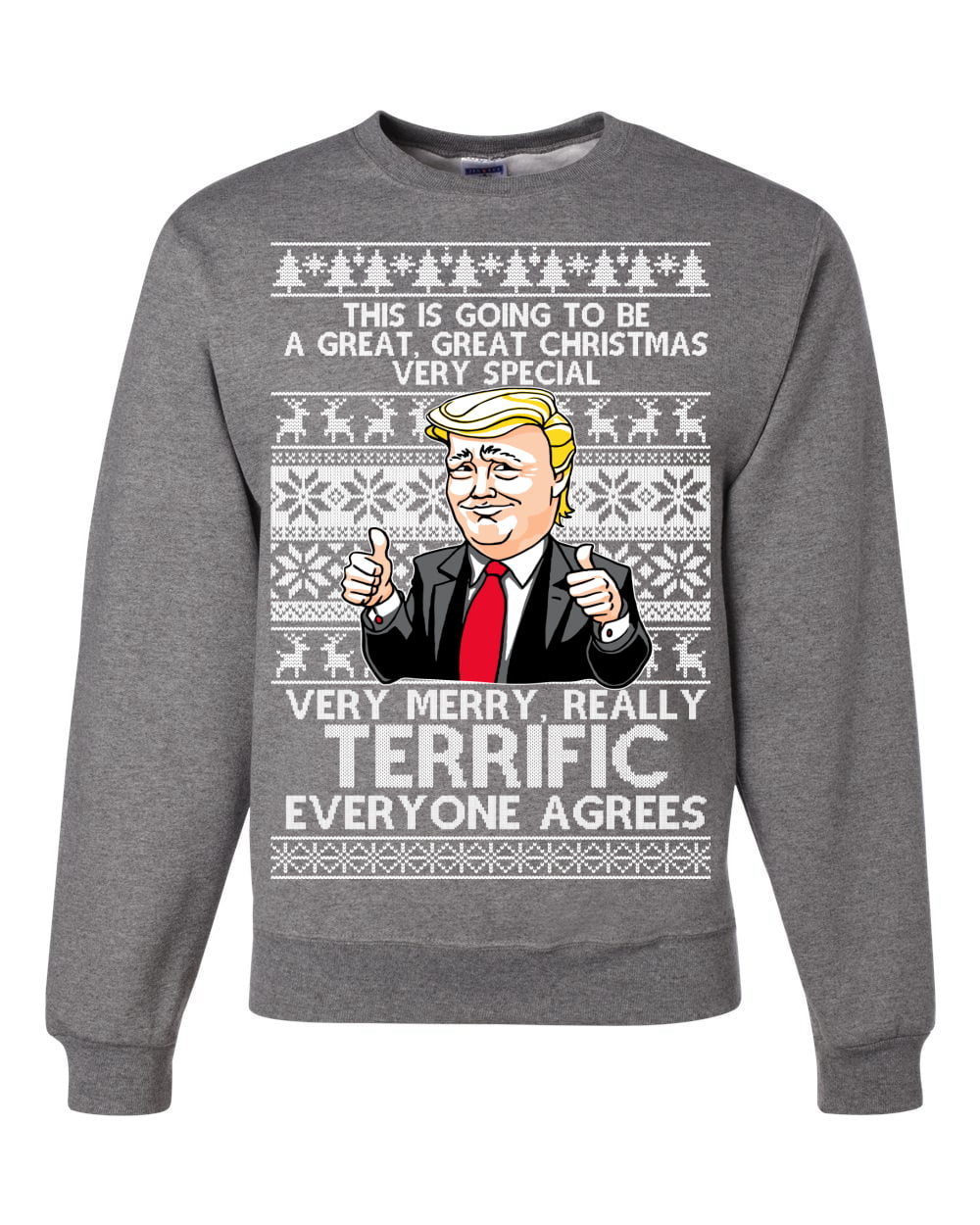 Donald Trump Christmas Sweatshirt for Men Women Ugly Trump Xmas Sweater Party 