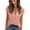 #222-Rose Gold, variant on Craaazy Women's Relaxed Fit V Neck Blouse, Solid Color Short Sleeve Button Accent Tops, Comfy Casual Tee for Summer Gifts
