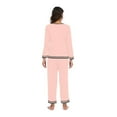 thumbnail image 4 of Women Pajamas Set Button Down Sleepwear Short Sleeve Nightwear with Long Pants Soft Pjs Set with Pockets, 4 of 4