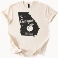 thumbnail image 1 of Georgia State Outline Shirt Peach Graphic Est 1788 Southern Map Tee Unisex S-5XL, 1 of 3