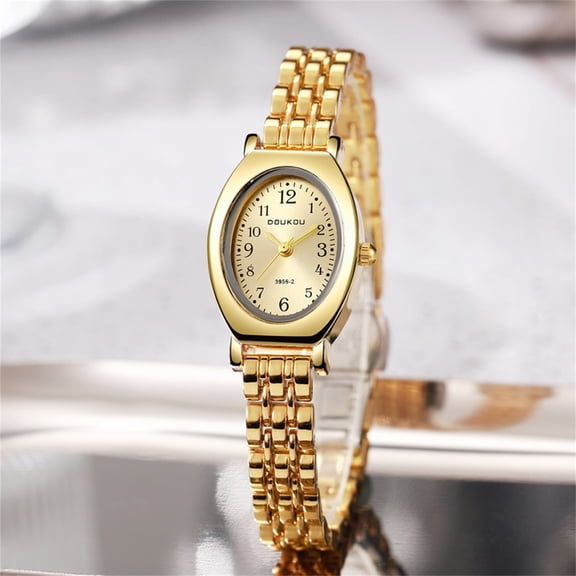 Women's Fashion Leather Watch, Small Dial Quartz Analog Timepiece with Textured Crystal, Minimalist Water Resistant Wristwatch, Gift