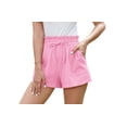 thumbnail image 2 of Asklazy Women’s Linen Shorts with Elastic Waist and Drawstring, Casual Summer Beach Shorts with Pockets,Mother's Day，XL,Pink, 2 of 6