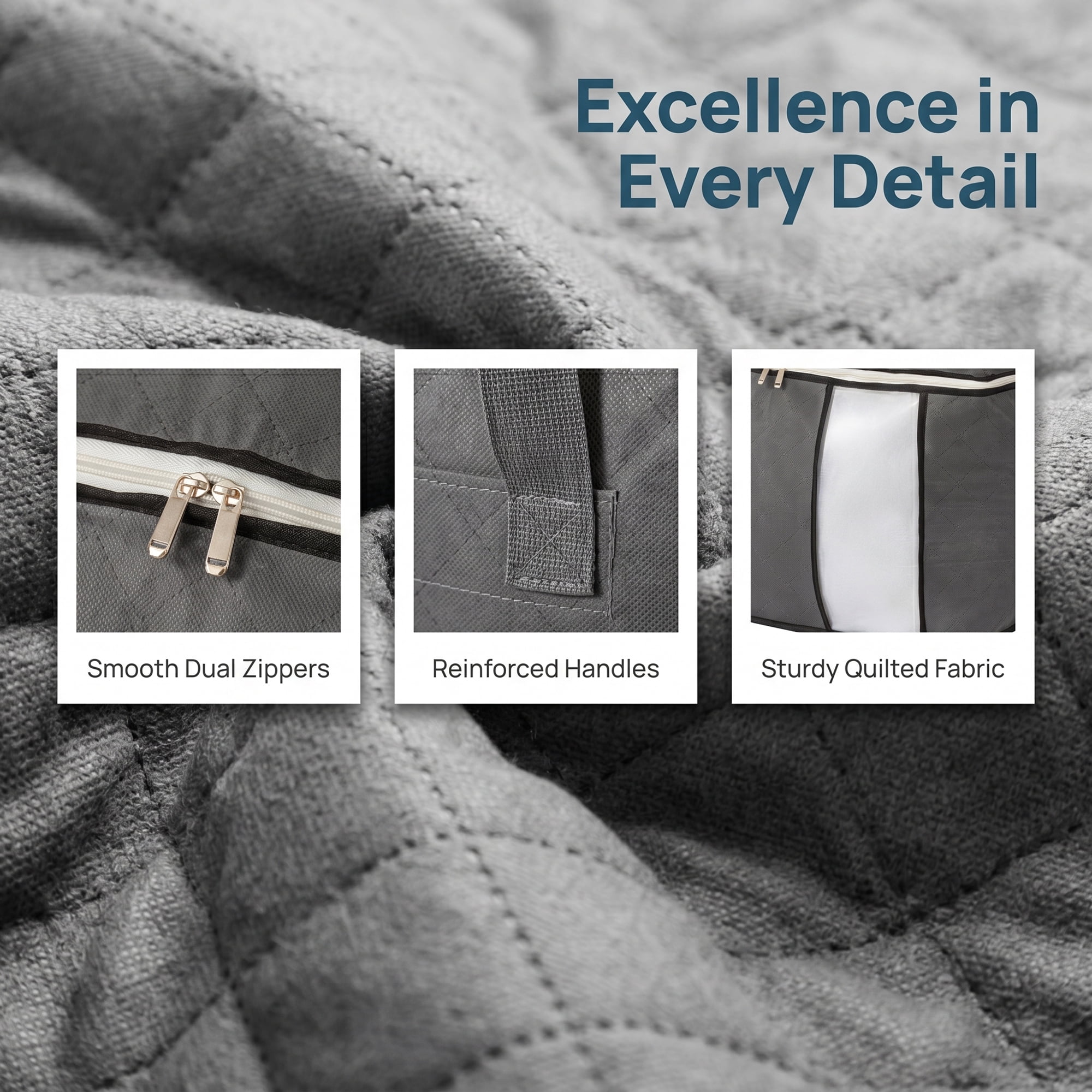 Unique Bargains Dustproof Moving Sack Side Handle Quilt Storage Bag Gray 23.6" x 15.7" x 13.8"