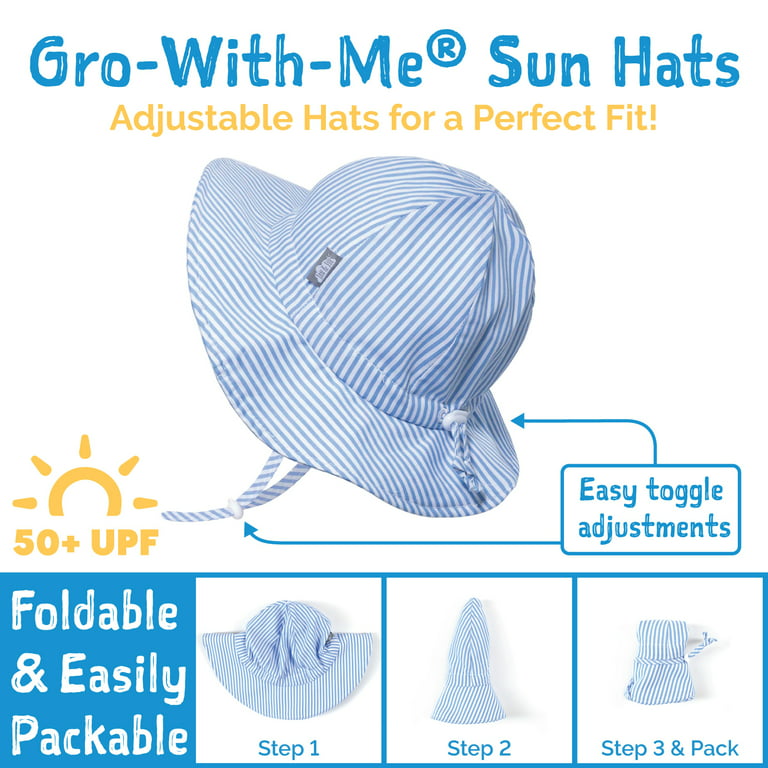Jan & Jul Toddler Boy Sun-Hat with Strap, Size Adjustable, UPF 50 Cotton  (M: 6-24 months, Dino)