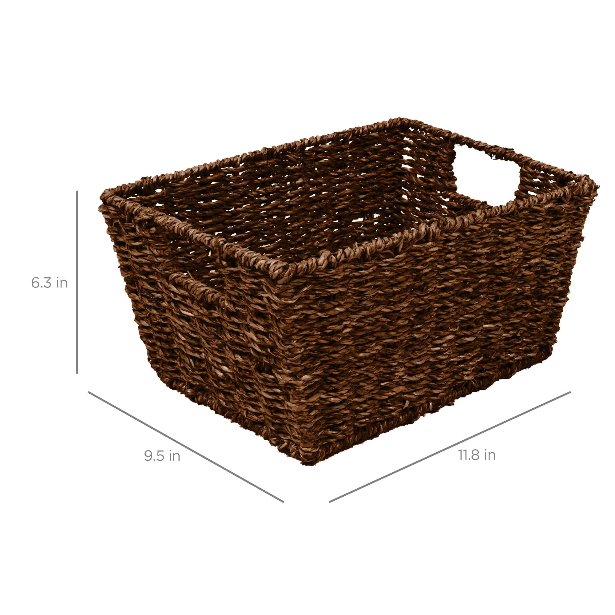 Multi-Purpose Nesting Seagrass Woven Storage Basket with Handles Set of 4 