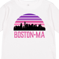 thumbnail image 4 of Inktastic Boston Gifts for Kids Retro Skyline Girls Long Sleeve Toddler T-Shirt, 4 of 5