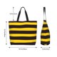 thumbnail image 5 of Balery Bee Stripe Bolsa Tote Estilo Estético con Cremalleras, Bolsa de Hombro, Bolsa de Compras Grande y Plegable, 5 of 8