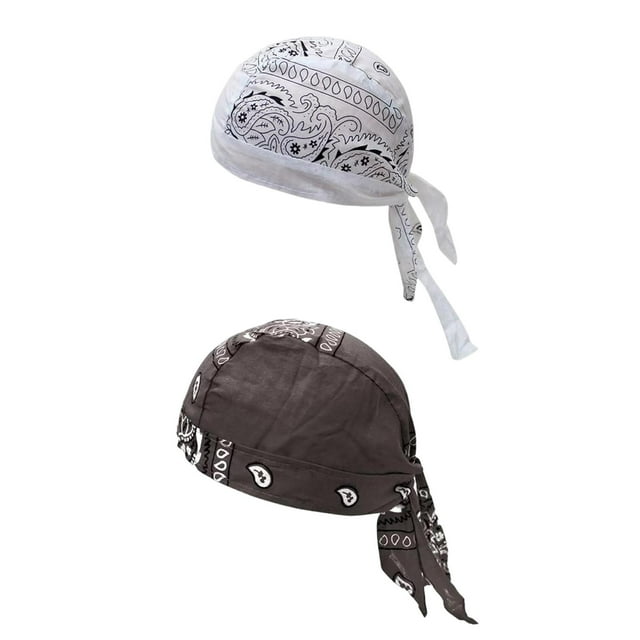 Forro para casco, hip hop, de secado rápido, sombreros piratas, bandanas, gorros, pañuelos para la cabeza marrón blanco