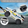 thumbnail image 4 of Yiwa 12V Kids Ride On Police Truck, Electric Car Toy with Remote, Flashing Lights, Megaphone/Intercom, Handle, Spring Suspension, Battery Powered, 4 of 9