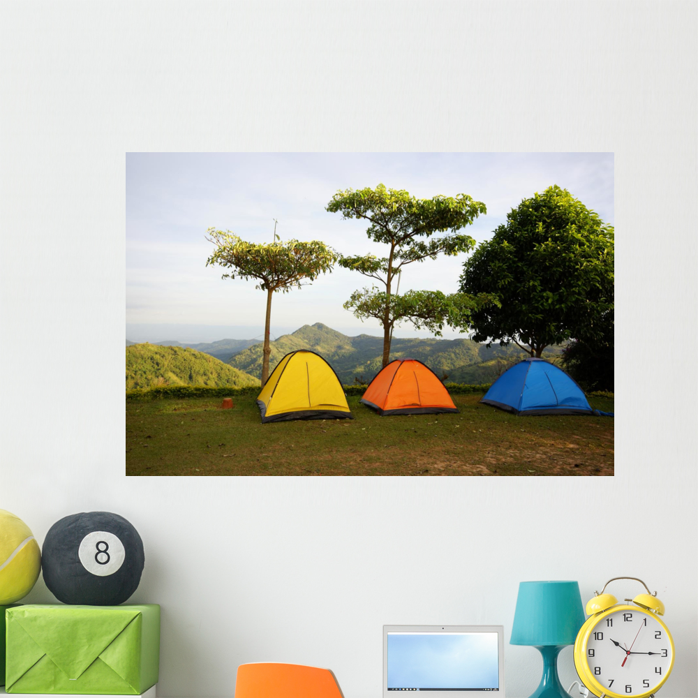 Camping Wall Mural by Wallmonkeys Peel and Stick Graphic (48 in W x 29
