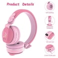 thumbnail image 3 of Auriculares inalámbricos Riwbox BT05 para niños con micrófono y limitador de volumen rosa y rojo, 3 of 3