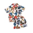 thumbnail image 3 of Toddler Baby Boys Summer Hawaiian Clothes Short Sleeve T Shirts Elastic Shorts Gentleman Holiday Outfit, 3 of 6