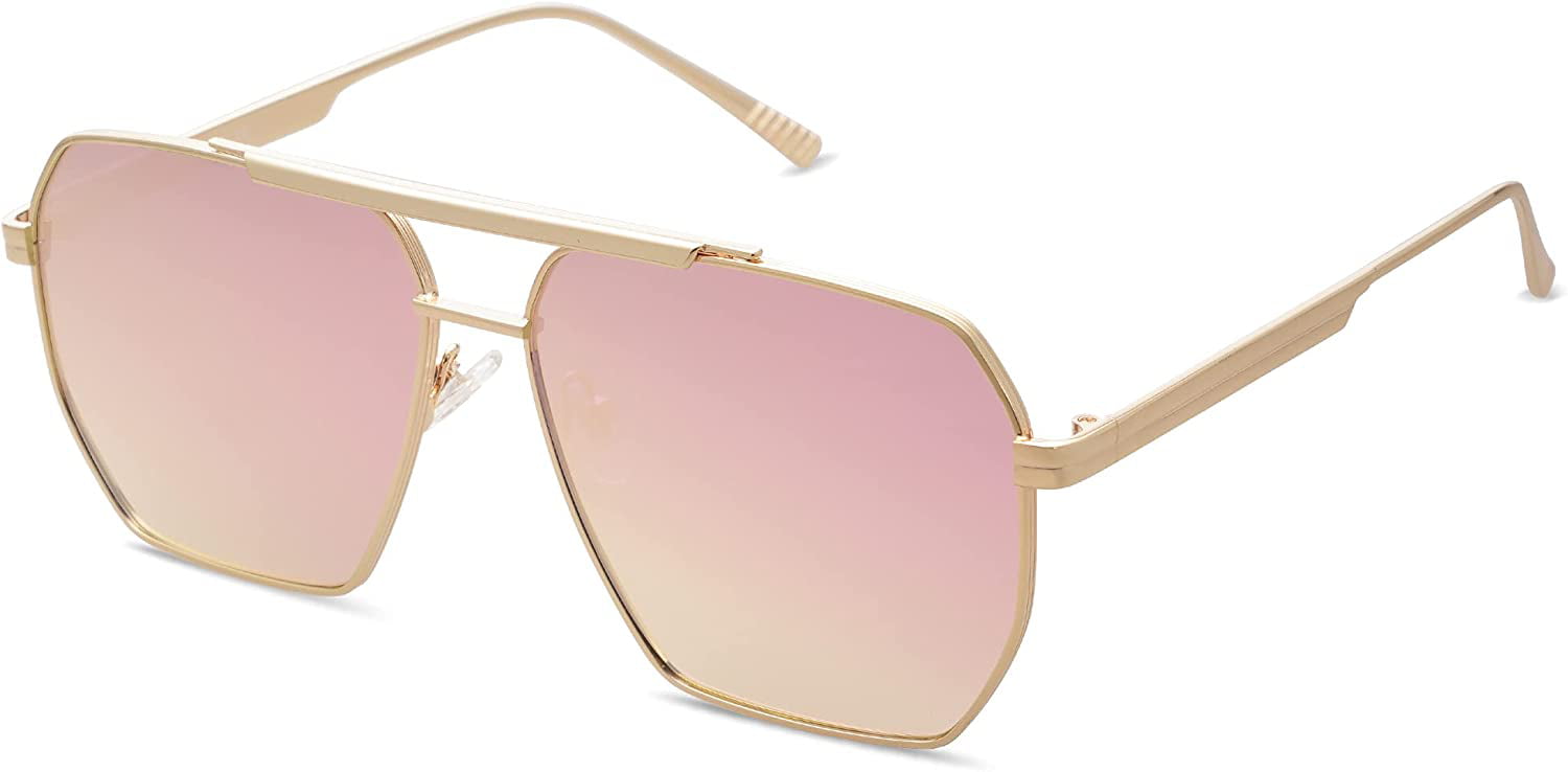 SOJOS Classic Aviator Polarized Sunglasses for Women Men Vintage Shades UV400 Large Metal Sun Glasses SJ1161 
