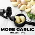thumbnail image 6 of Premium Garlic Press Set - Rust Proof & Dishwasher Safe Professional Garlic Mincer Tool - Easy-Squeeze, Easy-Clean with Soft, Ergonomic Handle - Silicone Garlic Peeler & Brush (Silver), 6 of 7