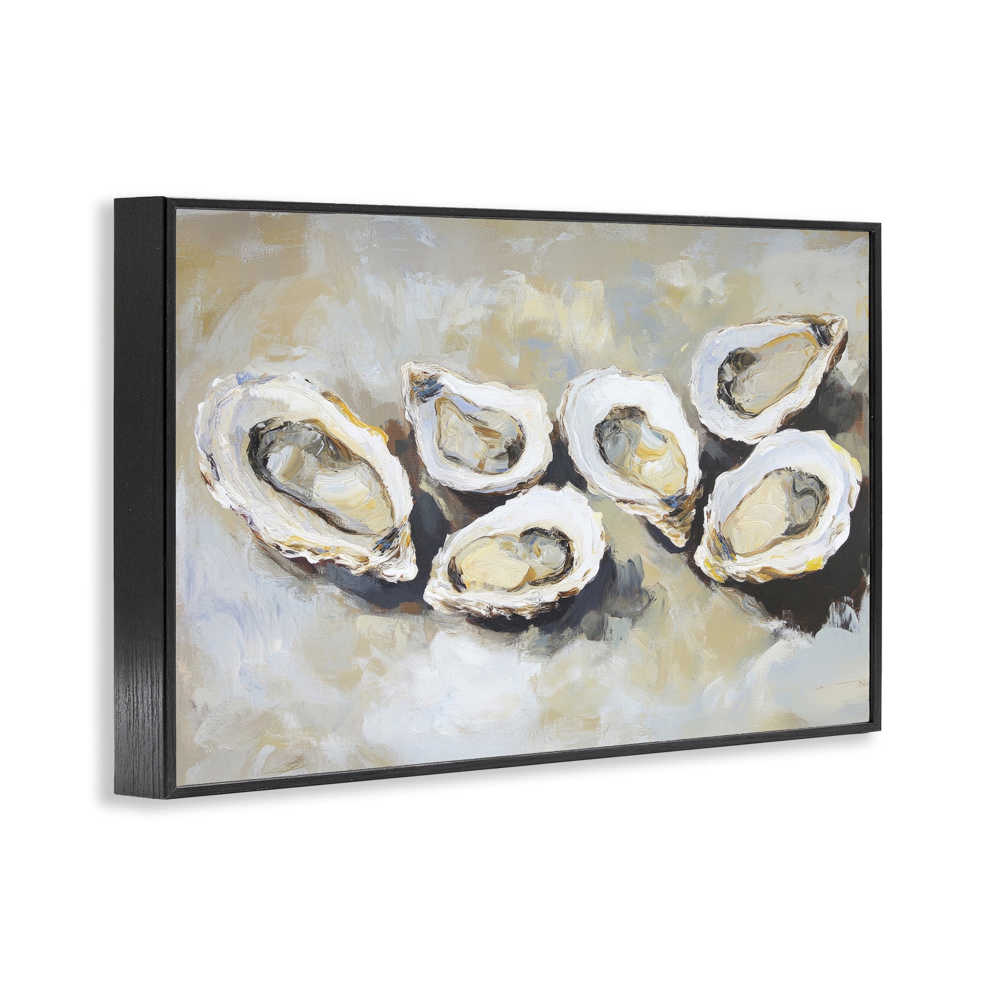 Stupell Industries Line of Oysters in Neutrals Black Framed Giclee Art, design by Sisi and Seb