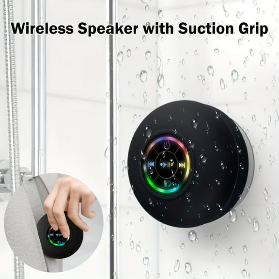 YIYUN Popular Portable Waterproof Wireless Speaker with Suction Cup – USB Rechargeable, 2-Hour Playback for Party, Bathroom, Travel & Outdoor Use.
