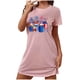 thumbnail image 2 of Camisón corto de talla grande para mujer, camisón de manga corta con estampado de pecho a la moda, camisón para mujer, 2 of 7