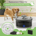 thumbnail image 2 of Replacement Cat Water Fountain Filters for 2.5Gal/9.5L Dog Water Fountain Activated Pet Fountain Filters and Sponges,A, 2 of 7