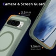 thumbnail image 6 of Magnetic Case for Google Pixel 9 Pro XL Clear Compatible with Magsafe, Hybrid Protective Silicone Bumper, Slim Smooth Sleek Matte Frosted Case for Men Women for Google Pixel 9 Pro XL, Green, 6 of 7