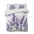 thumbnail image 2 of Quilts Full Size, Purple Lavender Soft Comforter Bedding Set for Bed, Pastoral Botanical Floral Dragonfly Lightweight Quilted Bedspread with Pillow Cover(2 Pieces) for All Season, 78x90 Inch, 2 of 6