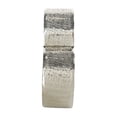 thumbnail image 6 of 9" x 9" Silver Aluminum Slanted Heart Sculpture with Cube Textured Exterior, by DecMode, 6 of 11