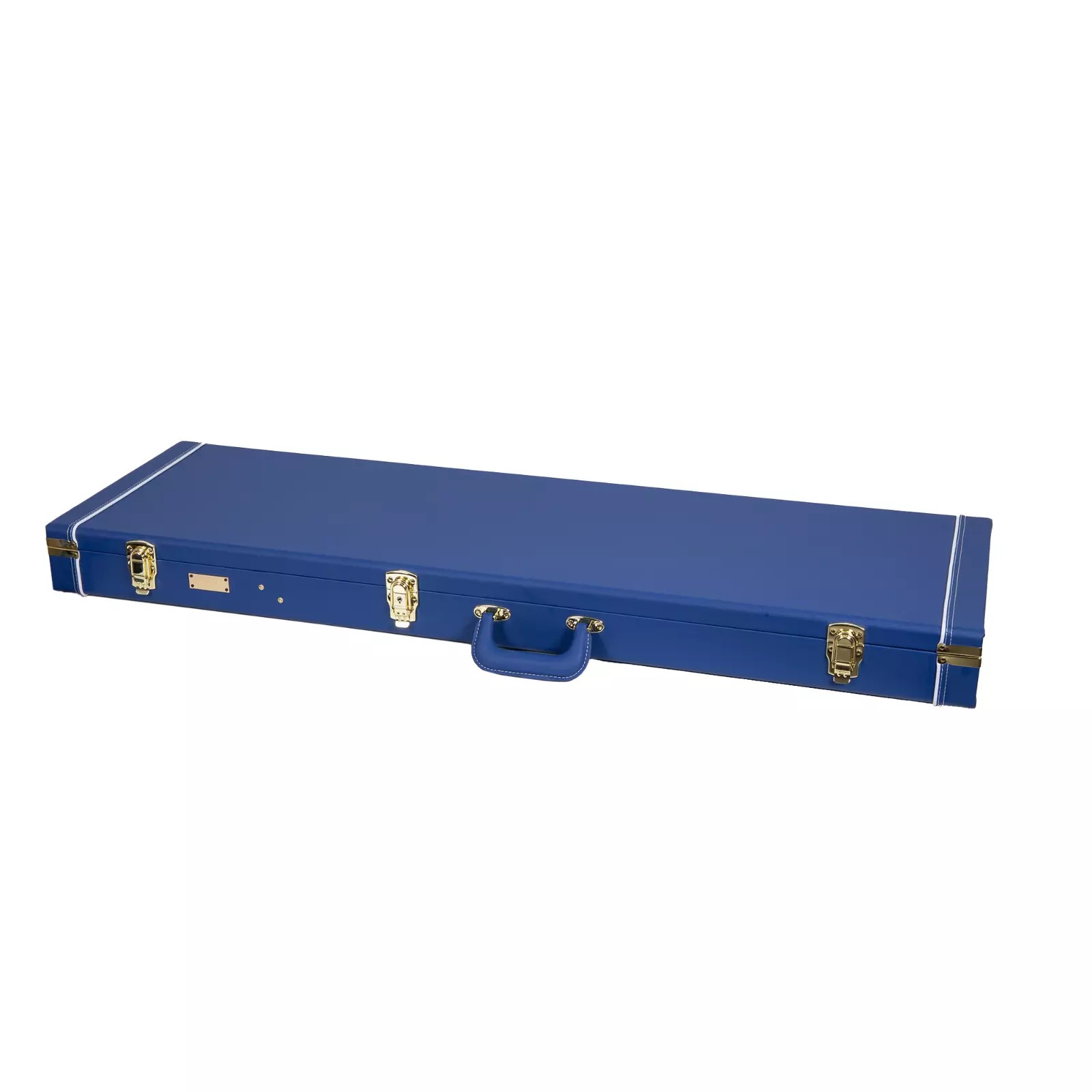 Crossrock Designer Series- Wooden Case for Fender Stratocaster and Telecaster Guitars- Security Lock, Metal Feet, Storage Space- Vibrant Blue